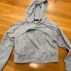 Gray Hoodie Crop Top